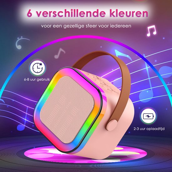Vesfy Karaoke Set - Draadloze microfoon met Bluetooth 5.0 en LED verlichting
