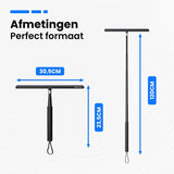 AKSA Home® Douchewisser en Vloertrekker V2 - Douchewisser - Trekker Douche - RVS Vloerwisser - Uitschuifbaar - Zwart