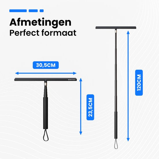 AKSA Home® Douchewisser en Vloertrekker V2 - Douchewisser - Trekker Douche - RVS Vloerwisser - Uitschuifbaar - Zwart