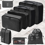 Packing Cubes - Zwart - 9-delige set - Packing Cubes Compression - Optimale Koffer Indeling