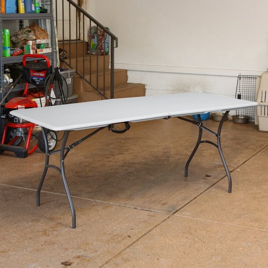 Lifetime® Kunststof tafel opvouwbaar campingtafel - Wit - 182x76x74cm