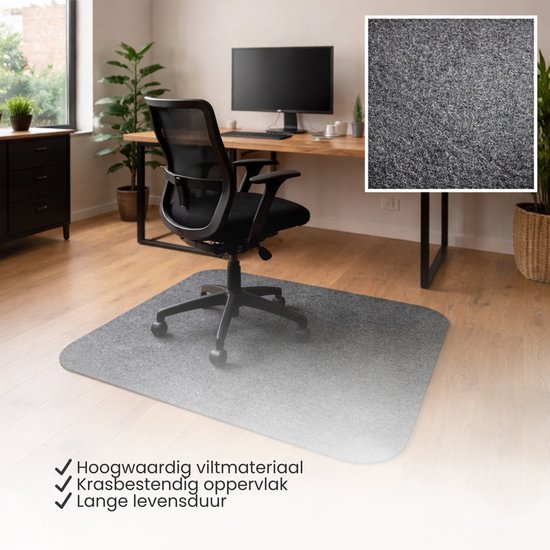 Bureaustoelmat 120 x 90 cm – Vloerbeschermer voor Bureaustoel – Stoelmat Bureau – Antislip Bureaustoel Mat voor Harde Vloeren – Krasbestendige Vloermat Kantoor & Thuiswerkplek