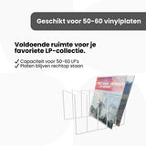 LP Opbergsysteem - Wit - Elpee Opbergrek - Platenrek van Metaal - Opbergrek LP - Vinyl OpbergSysteem - 50 tot 60 Platen - Bordenstandaard