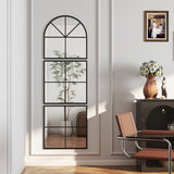 Wandspiegel 3-delig met Metalen Frame - 60 x 180 cm - Zwart