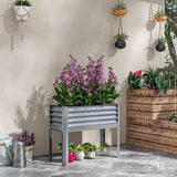 Verhoogde Plantenbak Weerbestendig 100 cm x 45 cm x 80 cm - zilver
