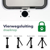 Pet Select Kattenluik met Tunnel - 4 Vergrendelingsstanden - Weerbestendig - L