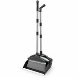 Bezem met Stofblik en Lange Steel – Bezem en Blik Set – Telescopisch & Zelfreinigend – Staande Stoffer en Blik – Voor Haren, Stof en Kruimels – Zwart
