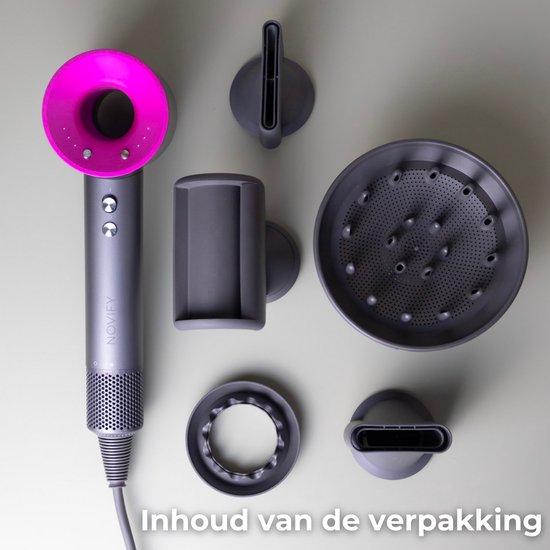 NOVIFY® Fohn - Fohnborstel - Haardroger met 5 opzetstukken - Fohn met Diffuser - 1600W - V2