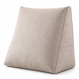 Leeskussen voor Bed & Bank – Rugsteunkussen 60 x 50 x 20 cm – Groot Zitkussen met Rugsteun – Afneembare Hoes & Zijvak – Beige - Book seat