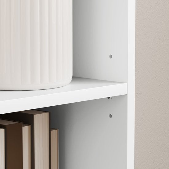4goodz Boekenkast met 5 Verstelbare Planken - 24x30x134 cm - Wit