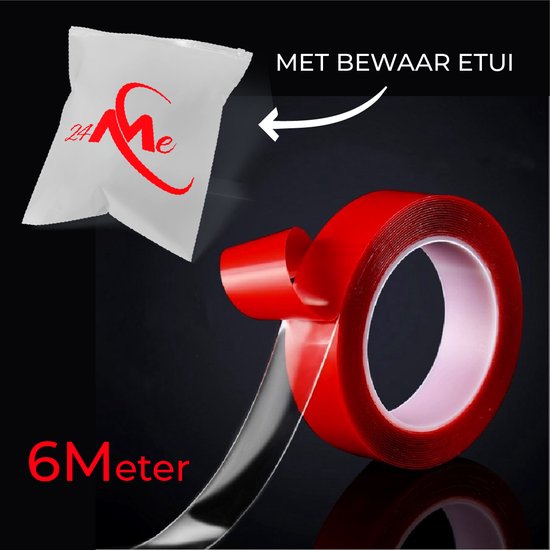 24ME® Dubbelzijdig Montage Tape Etui - 1mm - Transparant - Nano tape - Acrylic VHB