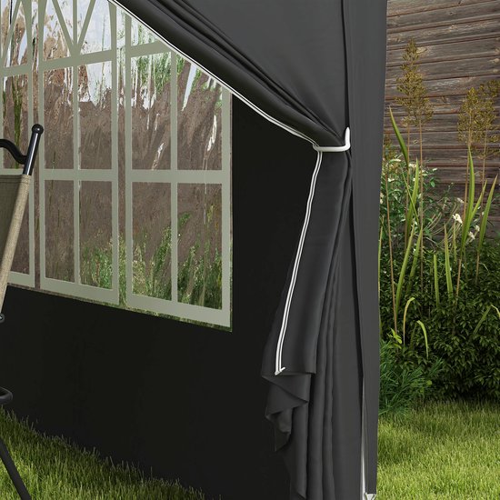 4goodz Partytent Paviljoen 3x3m - Opvouwbaar met 4 Zijwanden en Rits - zwart