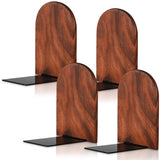 NovaWare® Boekensteun - 4 Stuks - Boekensteunen - Plank Organizer - Boekenhouder – Boekenrek - Boeksteun - Walnoothout