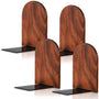 NovaWare® Boekensteun - 4 Stuks - Boekensteunen - Plank Organizer - Boekenhouder – Boekenrek - Boeksteun - Walnoothout