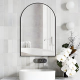 Wandspiegel - Zwart - 76 x 50 cm - Badkamer Spiegel - Make-up Spiegel voor badkamer - Wandgemonteerde spiegel met Metalen Frame