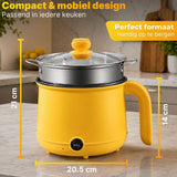 DMG Supply Noodle Pan - Geel - Elektrische Kookpan - Hotpot - Noodle Kom - 1,8 L - Multicooker