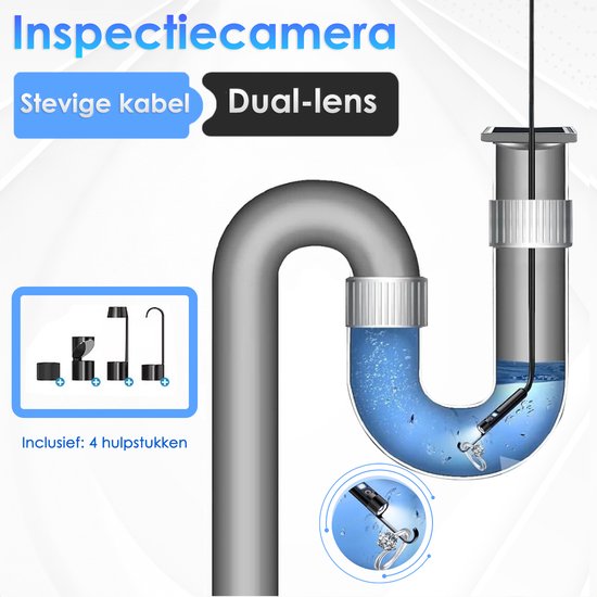 Vesfy Inspectiecamera Met App en Dubbele Camera - Verlichting - 5 Meter - 1920P HD - Android-IOS - IP67 Waterdicht - Endoscoop