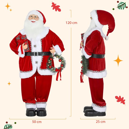 Bewegende Kerstman op Batterijen 120 cm - geluidsactivering