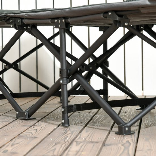 Stretcher Ligbed Opvouwbaar - verstelbare rugleuning en opbergvak 68x190 - Grijs