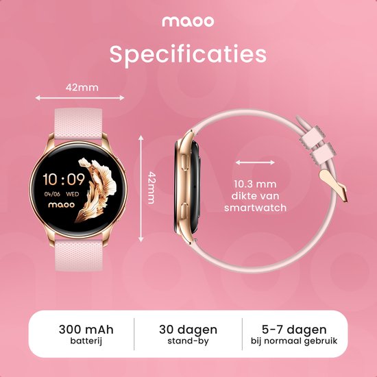 Maoo Ventura - Premium AMOLED Smartwatch Dames