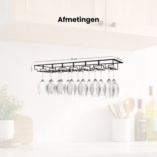 Ophangrek Wijnglazen - glazen - Rijen - Wijnglazenhouder
