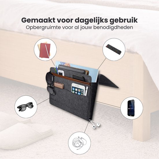 Bedside Pocket - Vilten Opbergzak voor Bed of Bank - Bedorganizer