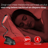 Roodlicht Leeslampje - Stimuleert Melatonine en Bioritme voor Betere Slaap - Klemlamp voor in Bed - Leeslampje voor Boek - Rood Licht Lamp