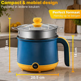 DMG Supply Noodle Pan - Blauw - Elektrische Kookpan - Hotpot - Noodle Kom - 1,8 L - Multicooker