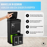 4cookz® Smart Waste Prullenbak Afvalscheiding met sensor 72