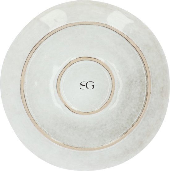 Aardewerk Servies Flower Beige 6 persoons 18-delig - Beige