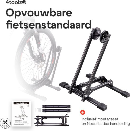 4toolz® Universele vrijstaande Fietsstandaard Mountainbike en Gewone fiets - Zwart