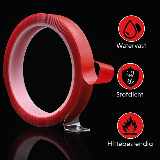 24ME® Dubbelzijdig Montage Tape Etui - 1mm - Transparant - Nano tape - Acrylic VHB