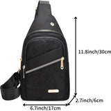 Sasemy - Borsttas Sling BagVoor Dames - Sling Bag - 2 rits-vakken - Dames - Heren - Zwart - Bloemen print #10 - 30 x 16 x 6 - Reistas - Schoudertas - Crossbody bag - Moederdag Cadeau - Verjaardag Cadeau - Sinterklaas Cadeau - Kerst Cadeau