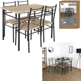 Eettafel-set Loka met 4 stoelen 110x76x70cm - Bruin/Zwart