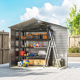 Tuinhuis van Weerbestendig Metaal - afsluitbare schuifdeur 213x131x192 cm - grijs