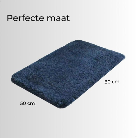 AKSA Home® Badmat 50x80 cm - Douchemat antislip - Badmat antislip - Badkamermat - Vloerkleed - Donkerblauw