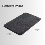 AKSA Home® Badmat 50x80 cm - Douchemat antislip - Badmat antislip - Badkamermat - Vloerkleed - Donkergrijs