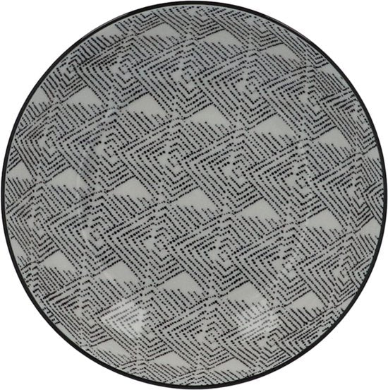 Serviesset 6 persoons Porselein Bohemia Ethnic 18-delig - Zwart/Wit