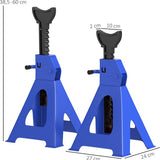 set 2 stuks Assteunen hoogteverstelbaar - autobok 3000 kg - 3 ton - Blauw