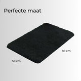 AKSA Home® Badmat 50x80 cm - Douchemat antislip - Badmat antislip - Badkamermat - Vloerkleed - Zwart