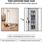 Schoenenkast Hangend - Schoenenzak 12 vakken - Opbergen van Schoenen aan Deur - Schoenenzak Grijs - Oplossing voor rondslingerende schoenen - Hoogwaardige Schoenenkast