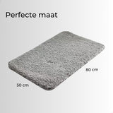 AKSA Home® Badmat 50x80 cm - Douchemat antislip - Badmat antislip - Badkamermat - Vloerkleed - Lichtgrijs