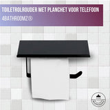 4bathroomz® Toiletrolhouder met planchet voor telefoon - wc rolhouder