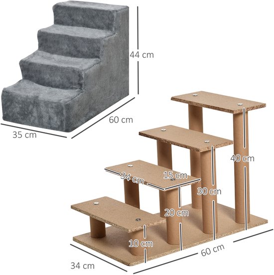 4goodz Huisdiertrede 4-traps Hondentrap - Afneembare Bekleding