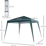 4goodz Opvouwbare Partytent 240x240 cm met Haringen - Groen