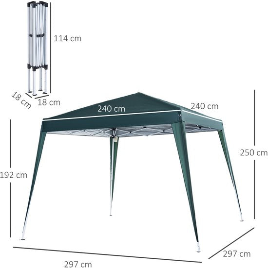 4goodz Opvouwbare Partytent 240x240 cm met Haringen - Groen