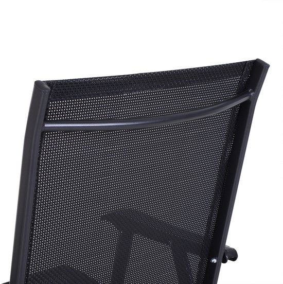 Set van 2 Campingstoelen - Klapstoel met armleuningen visstoel - zwart