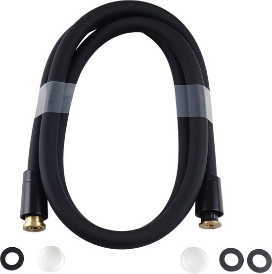 Luzzo® Square Complete Hand Doucheset Waterbesparend - Douchekop, slang en Wandhouder - Zwart