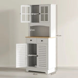 Klassieke Buffetkast Hoog met 2 matglas deuren 39x68x170 cm - Wit