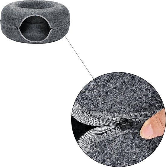 Donutmand voor Katten en Honden - Grijs - Diameter 61 - Kattenmand - Hondenmand